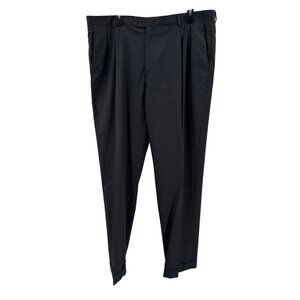 Hart Schaffner Marx Gray Pleated Dress Pants Mens Size 38 100% Wool